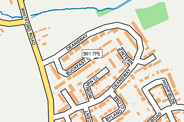 B61 7PE map - OS OpenMap – Local (Ordnance Survey)