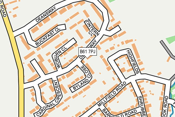 B61 7PJ map - OS OpenMap – Local (Ordnance Survey)