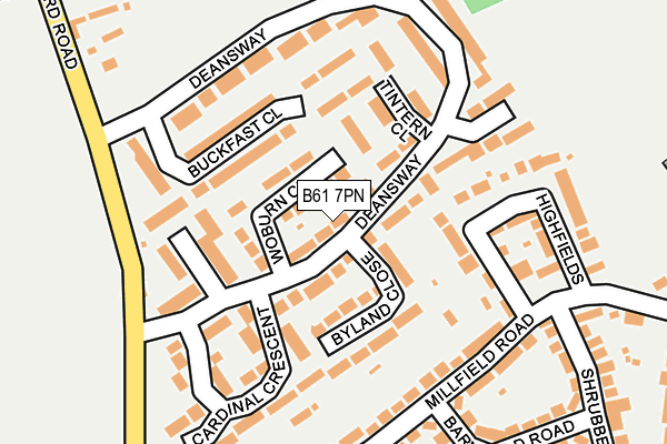 B61 7PN map - OS OpenMap – Local (Ordnance Survey)