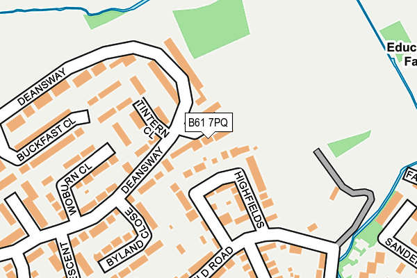 B61 7PQ map - OS OpenMap – Local (Ordnance Survey)