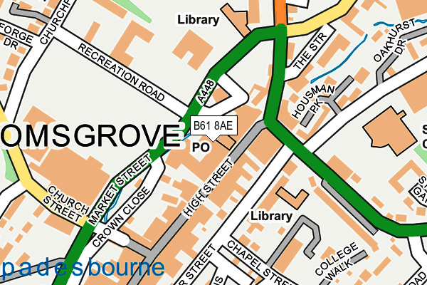 B61 8AE map - OS OpenMap – Local (Ordnance Survey)