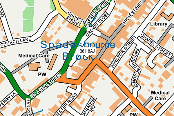 B61 8AJ map - OS OpenMap – Local (Ordnance Survey)