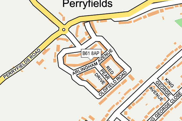 B61 8AP map - OS OpenMap – Local (Ordnance Survey)