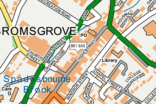 B61 8AS map - OS OpenMap – Local (Ordnance Survey)