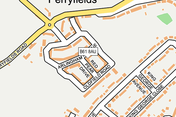 B61 8AU map - OS OpenMap – Local (Ordnance Survey)