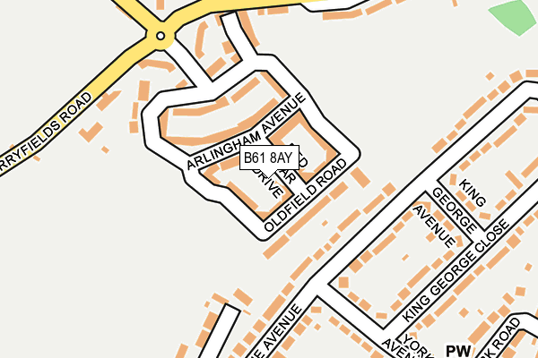 B61 8AY map - OS OpenMap – Local (Ordnance Survey)