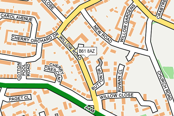 B61 8AZ map - OS OpenMap – Local (Ordnance Survey)