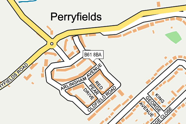 B61 8BA map - OS OpenMap – Local (Ordnance Survey)