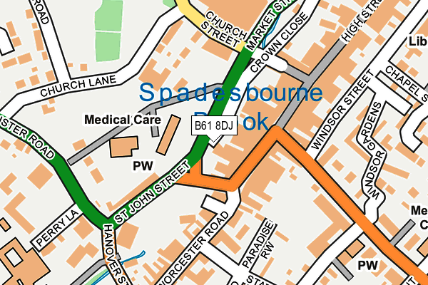 B61 8DJ map - OS OpenMap – Local (Ordnance Survey)