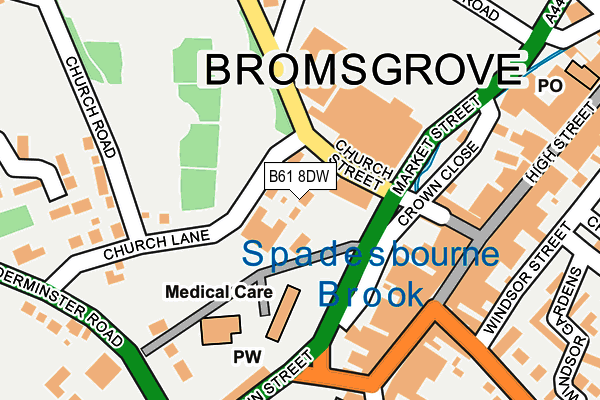 B61 8DW map - OS OpenMap – Local (Ordnance Survey)