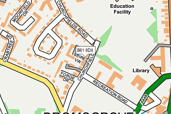 B61 8DX map - OS OpenMap – Local (Ordnance Survey)
