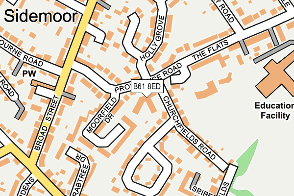 B61 8ED map - OS OpenMap – Local (Ordnance Survey)