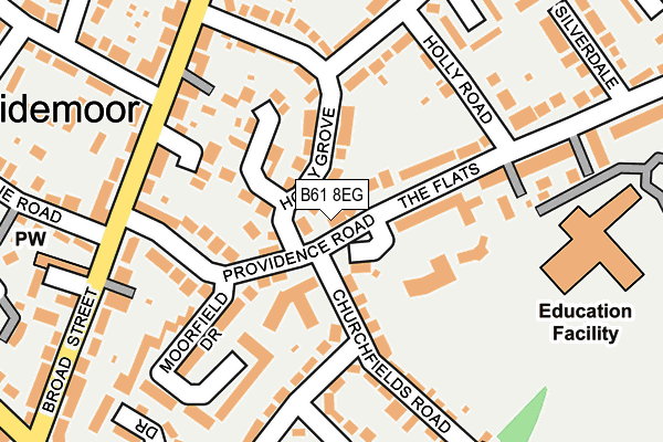B61 8EG map - OS OpenMap – Local (Ordnance Survey)
