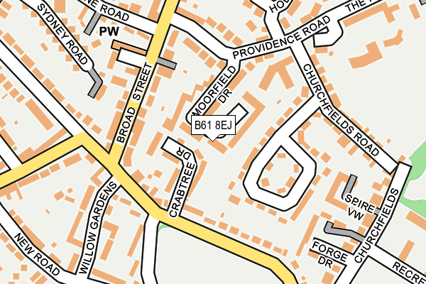 B61 8EJ map - OS OpenMap – Local (Ordnance Survey)