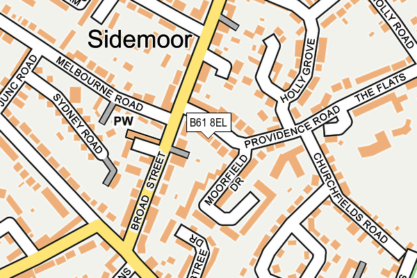 B61 8EL map - OS OpenMap – Local (Ordnance Survey)