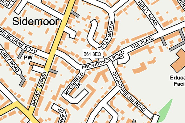 B61 8EQ map - OS OpenMap – Local (Ordnance Survey)