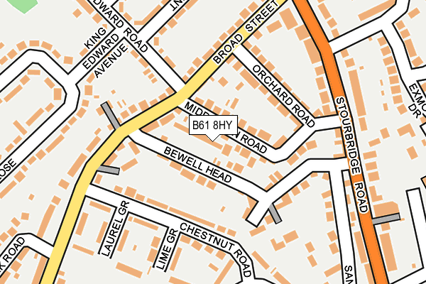 B61 8HY map - OS OpenMap – Local (Ordnance Survey)