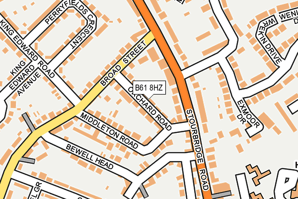 B61 8HZ map - OS OpenMap – Local (Ordnance Survey)