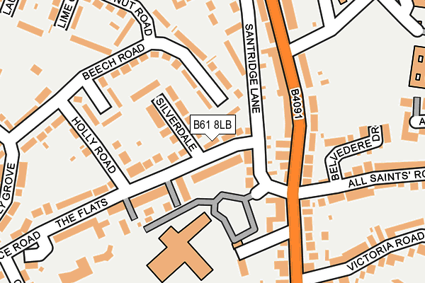 B61 8LB map - OS OpenMap – Local (Ordnance Survey)