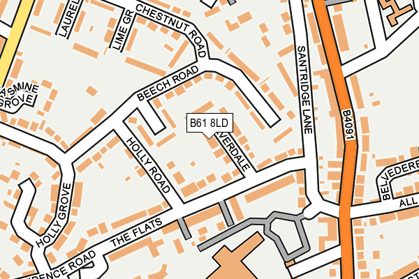 B61 8LD map - OS OpenMap – Local (Ordnance Survey)