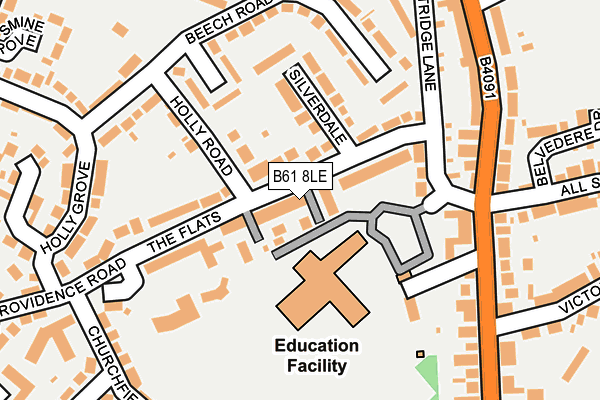 B61 8LE map - OS OpenMap – Local (Ordnance Survey)