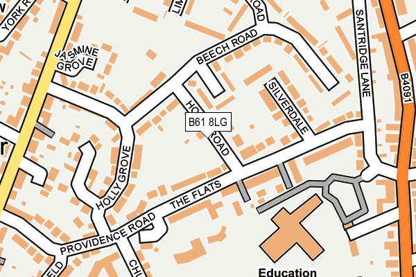 B61 8LG map - OS OpenMap – Local (Ordnance Survey)