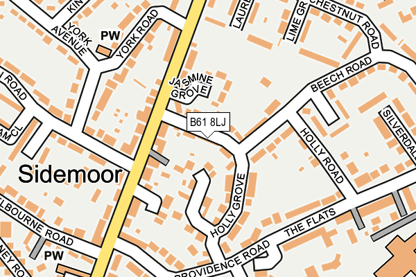 B61 8LJ map - OS OpenMap – Local (Ordnance Survey)