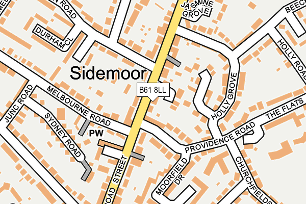 B61 8LL map - OS OpenMap – Local (Ordnance Survey)