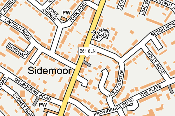 B61 8LN map - OS OpenMap – Local (Ordnance Survey)