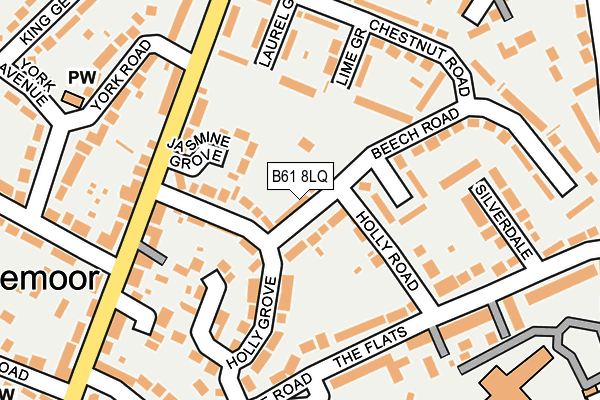 B61 8LQ map - OS OpenMap – Local (Ordnance Survey)