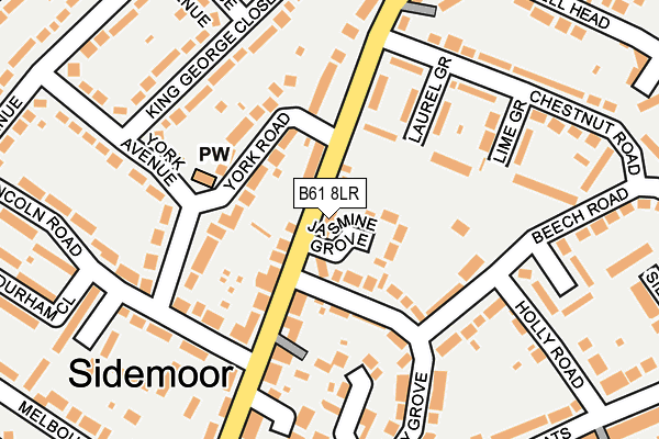 B61 8LR map - OS OpenMap – Local (Ordnance Survey)