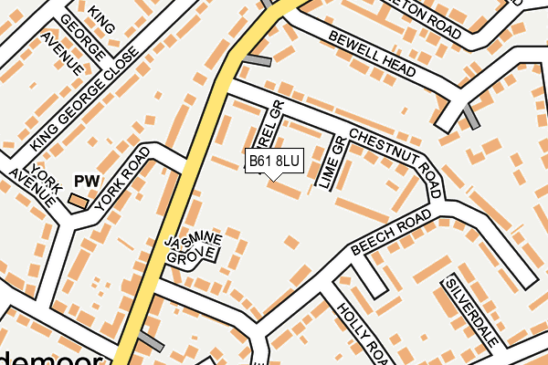 B61 8LU map - OS OpenMap – Local (Ordnance Survey)