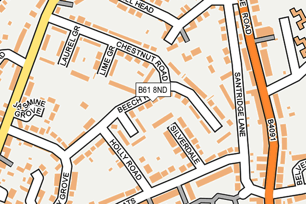 B61 8ND map - OS OpenMap – Local (Ordnance Survey)