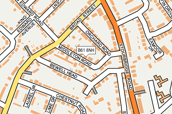 B61 8NH map - OS OpenMap – Local (Ordnance Survey)