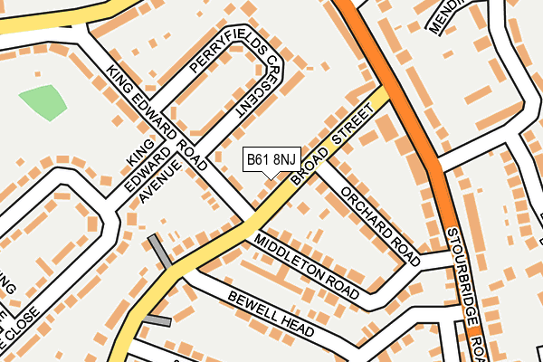 B61 8NJ map - OS OpenMap – Local (Ordnance Survey)