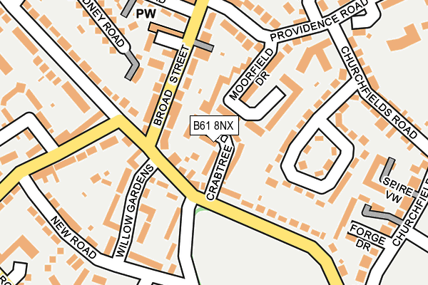 B61 8NX map - OS OpenMap – Local (Ordnance Survey)