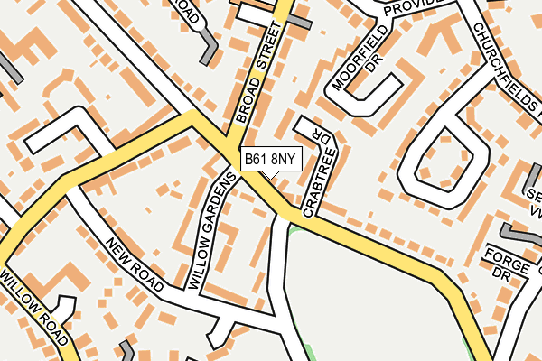 B61 8NY map - OS OpenMap – Local (Ordnance Survey)