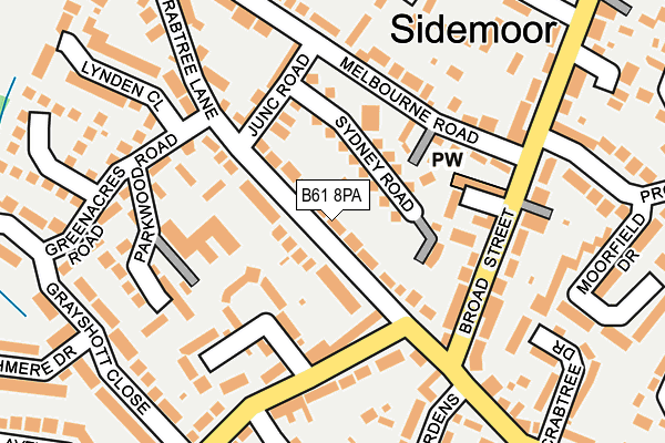 B61 8PA map - OS OpenMap – Local (Ordnance Survey)