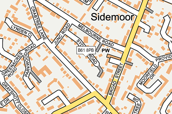 B61 8PB map - OS OpenMap – Local (Ordnance Survey)