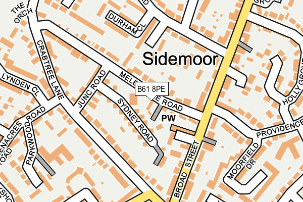 B61 8PE map - OS OpenMap – Local (Ordnance Survey)