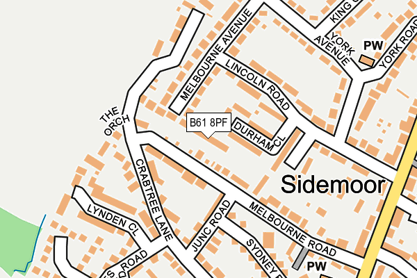 B61 8PF map - OS OpenMap – Local (Ordnance Survey)