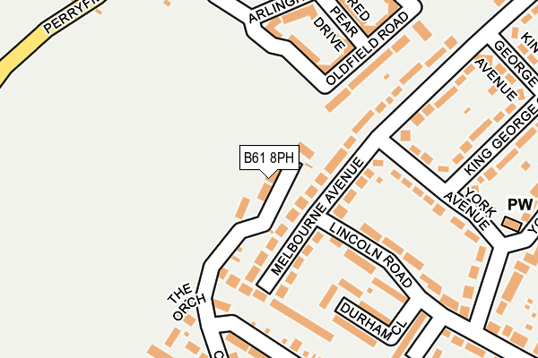 B61 8PH map - OS OpenMap – Local (Ordnance Survey)
