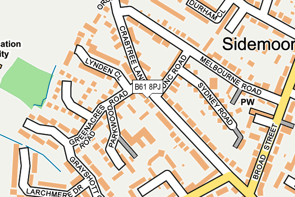 B61 8PJ map - OS OpenMap – Local (Ordnance Survey)