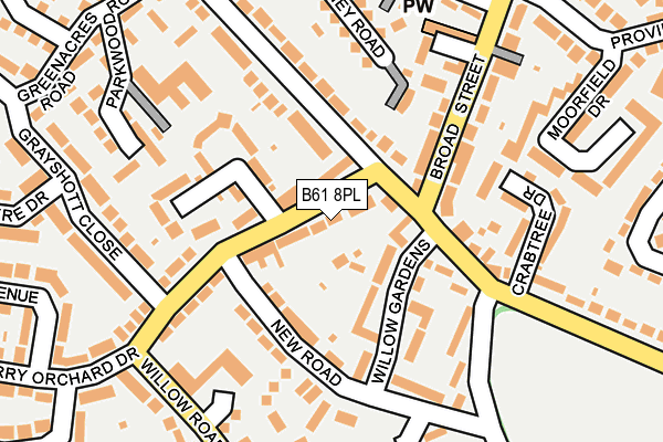 B61 8PL map - OS OpenMap – Local (Ordnance Survey)