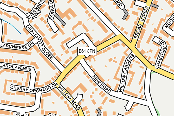 B61 8PN map - OS OpenMap – Local (Ordnance Survey)