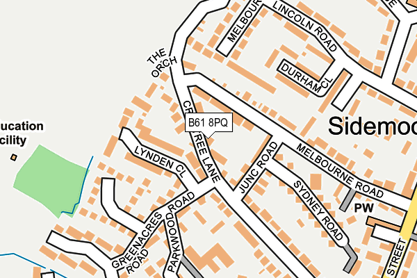 B61 8PQ map - OS OpenMap – Local (Ordnance Survey)