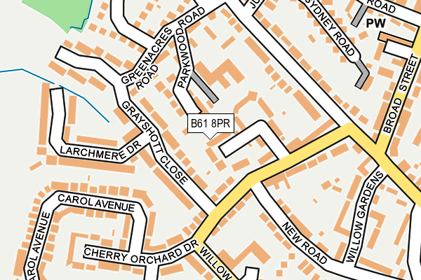 B61 8PR map - OS OpenMap – Local (Ordnance Survey)