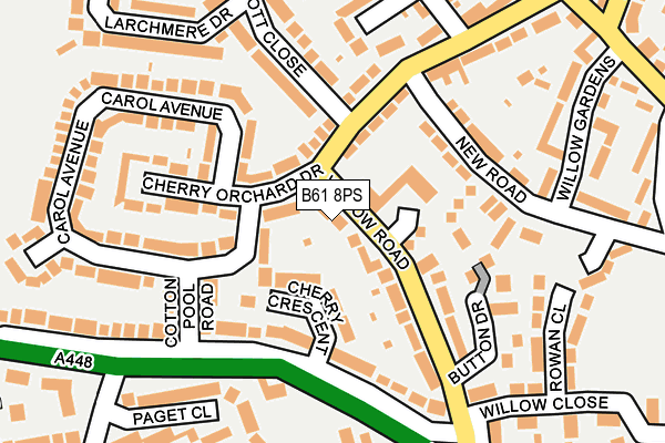 B61 8PS map - OS OpenMap – Local (Ordnance Survey)