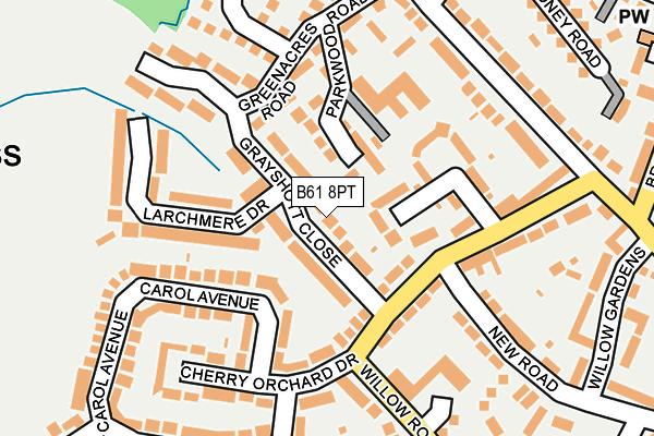 B61 8PT map - OS OpenMap – Local (Ordnance Survey)