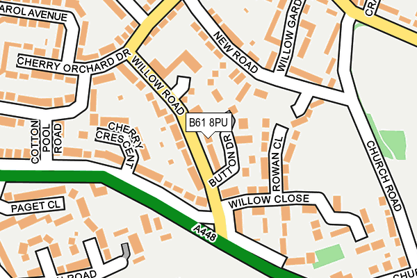 B61 8PU map - OS OpenMap – Local (Ordnance Survey)